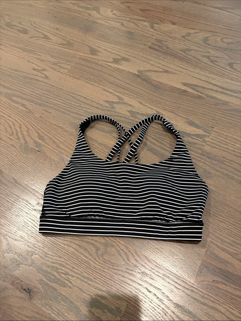 lululemon athletica Black and White Striped Sports Bra